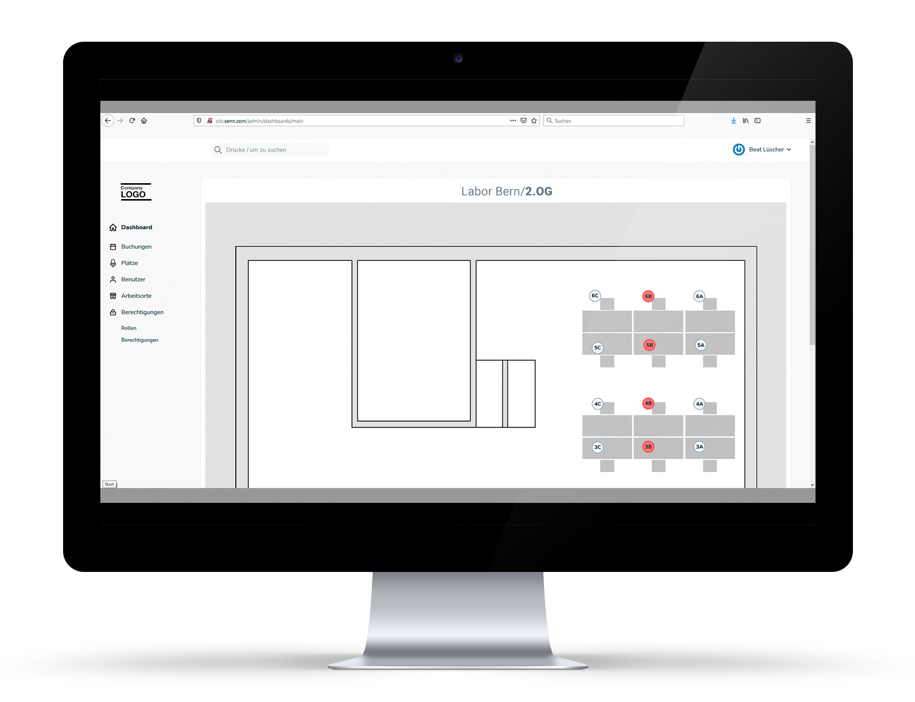 Screenshot of the App's Admin Panel
